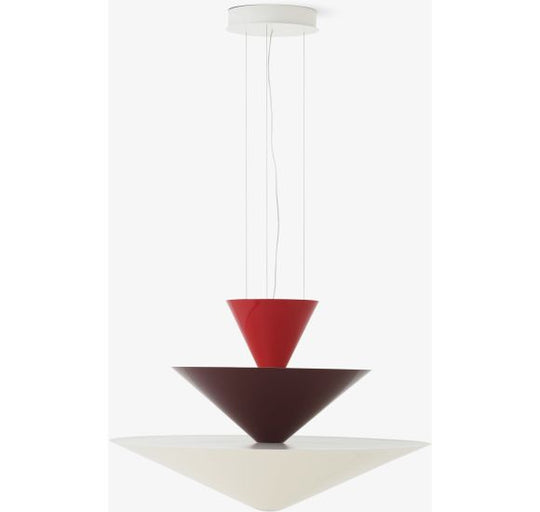 GIO LN15 PENDEL Ø92 VERMILION RED, DARK BURGUNDY OG ECRU WHITE