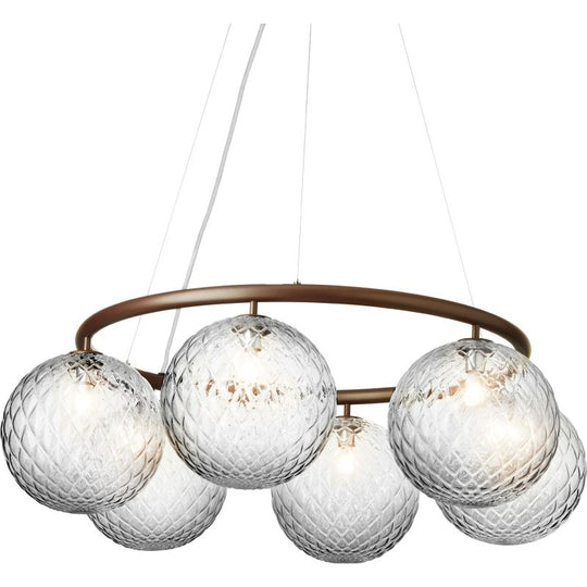 MIIRA 6 CIRKULÆR PENDEL MØRK BRONZE/KLAR