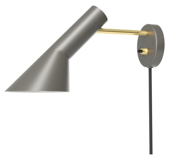 AJ VÆGLAMPE MESSING/VARM GRÅ MED LEDNING