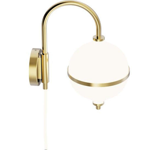 ETERNAL MOONLIGHT - VÆGLAMPE Ø15 MED HVID STOFLEDNING