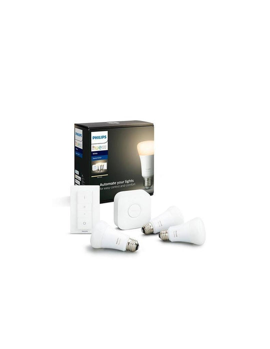 Philips Hue White Startsæt – 3 x E27 LED-pærer + Hue Bridge