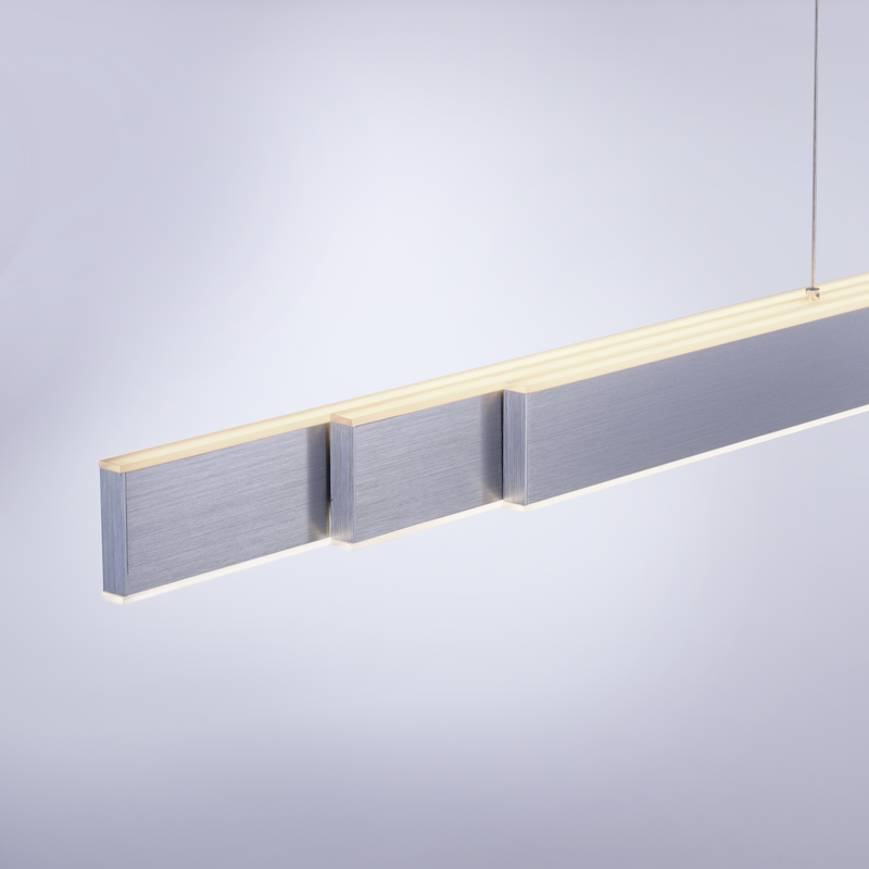 PURE LUME LANGBORDSPENDEL MED UDTRÆK BØRSTET ALUMINIUM LED LYS OP/NED