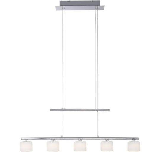 HYDRA LANGBORDSPENDEL BØRSTET STÅL/OPAL HVIDE GLAS