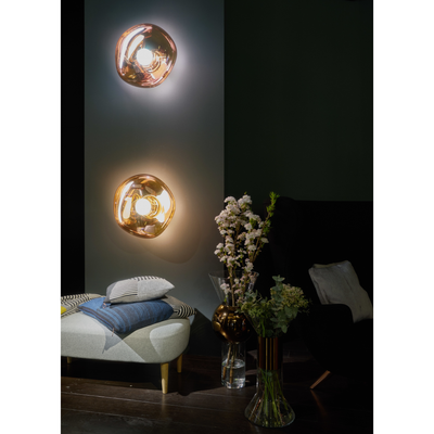 MELT SURFACE VÆGLAMPE GULD LED Ø50