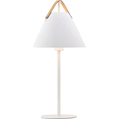 DFTP Strap Hvid Bordlampe - Nordisk elegance med læderdetaljer