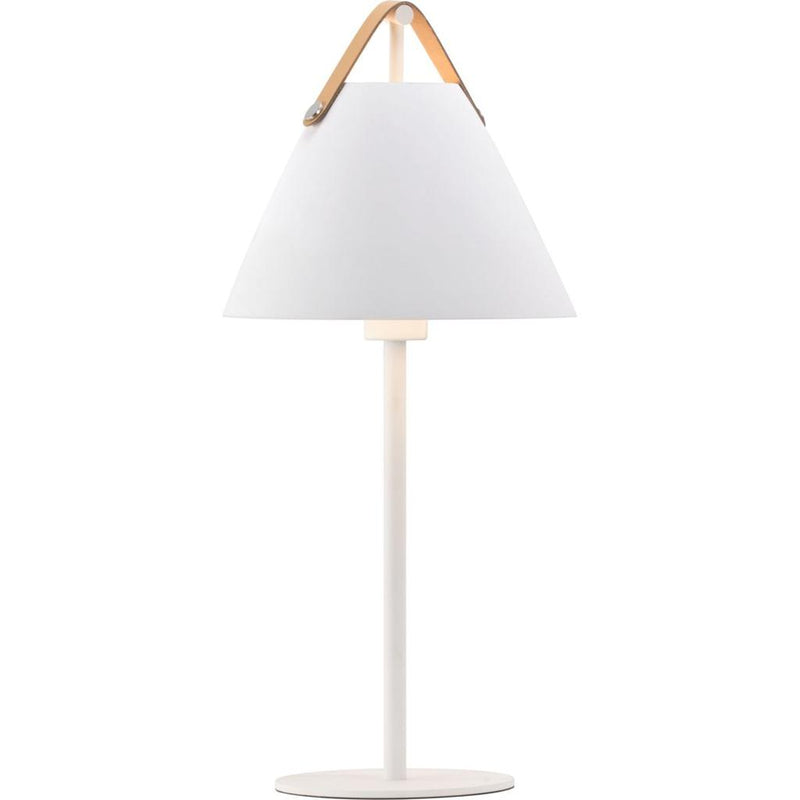 DFTP Strap Hvid Bordlampe - Nordisk elegance med læderdetaljer
