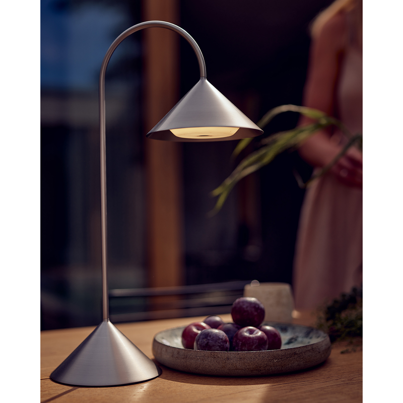 GRASP BORDLAMPE H47 BØRSTET RUSTFRIT STÅL PORTABLE