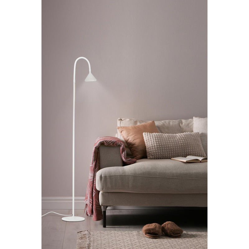 Brasso hvid LED gulvlampe