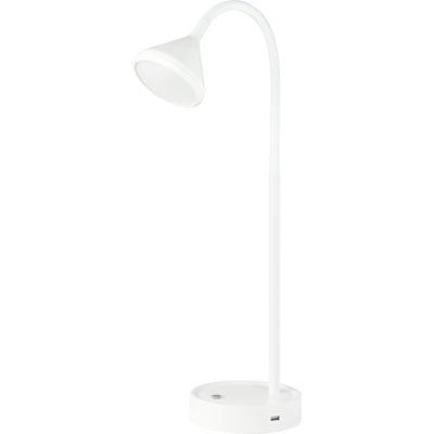 Brasso hvid LED og USB bordlampe