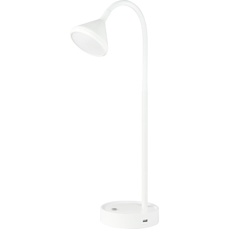 Brasso hvid LED og USB bordlampe