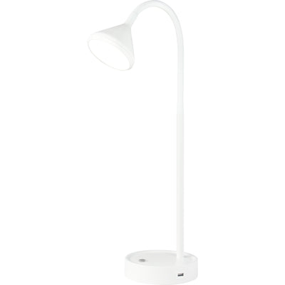Brasso hvid LED og USB bordlampe