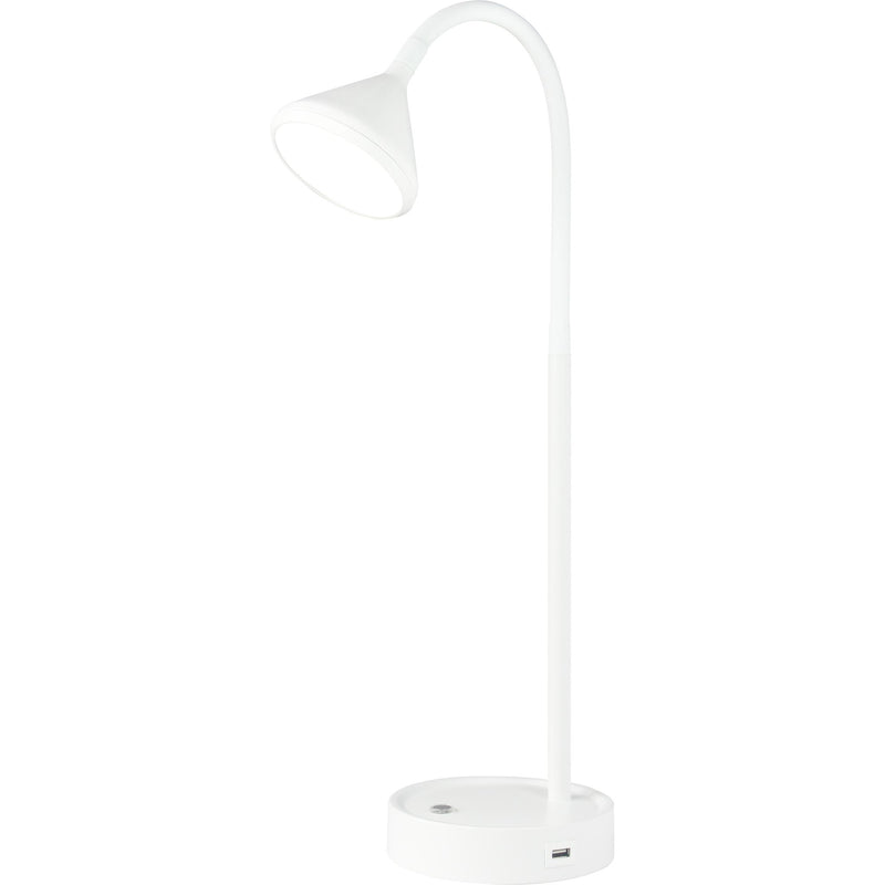 Brasso hvid LED og USB bordlampe