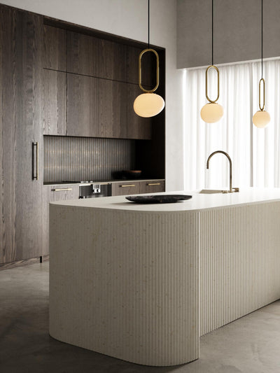 DFTP SHAPES Ø27 MESSING PENDEL - Organisk elegance med blødt lys