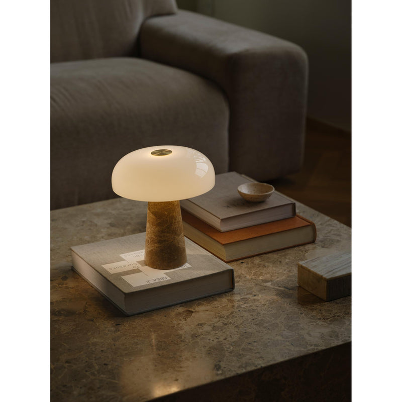 GLOSSY MINI BORDLAMPE BEIGE MARMOR