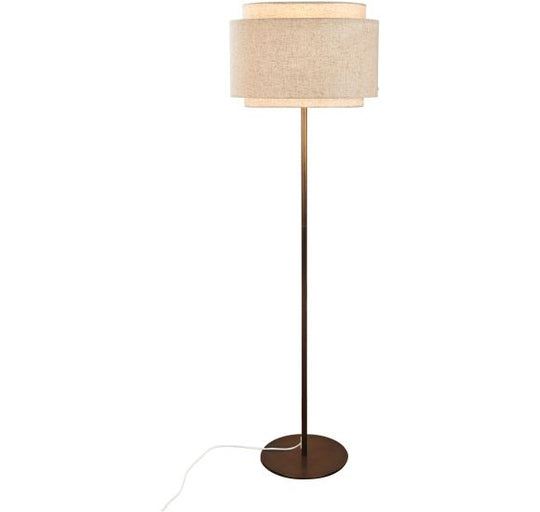 TAKAI GULVLAMPE BRUNERET MESSING/HØR STOF