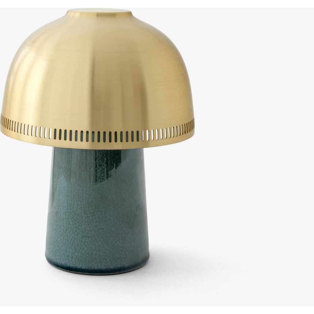RAKU SH8 - PORTABLE BORDLAMPE - BLÅGRØN OG MESSING