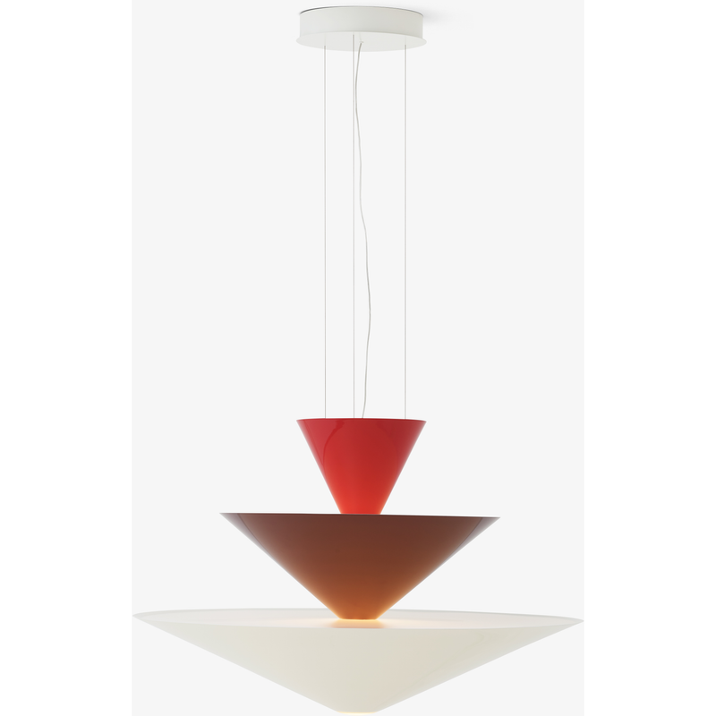 GIO LN15 PENDEL Ø92 VERMILION RED, DARK BURGUNDY OG ECRU WHITE