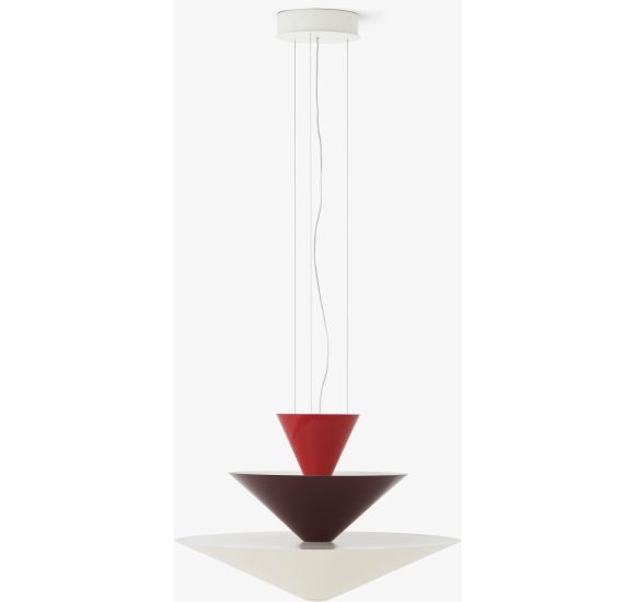 GIO LN14 - PENDEL Ø60 - VERMILION RED, DARK BURGUNDY OG ECRU WHITE