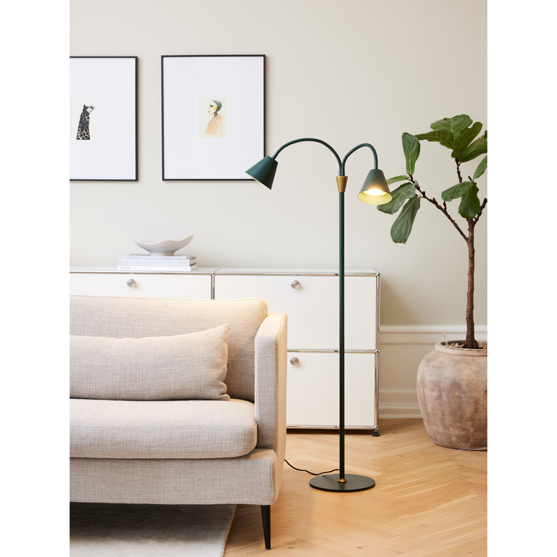 HYGGE GULVLAMPE 2 DYB GRØN GU10