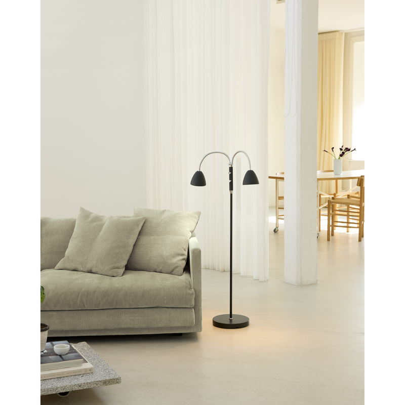 ROOM GULVLAMPE 2 ARM SORT KROM