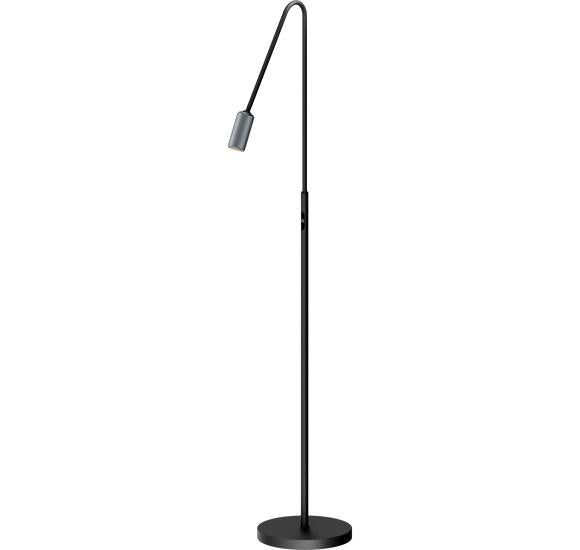 DECOR F1 - GULVLAMPE - SORT/MAT ALU LED