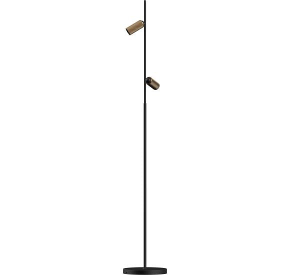 DECOR F2 DOBBELT - GULVLAMPE - SORT/MESSING LED