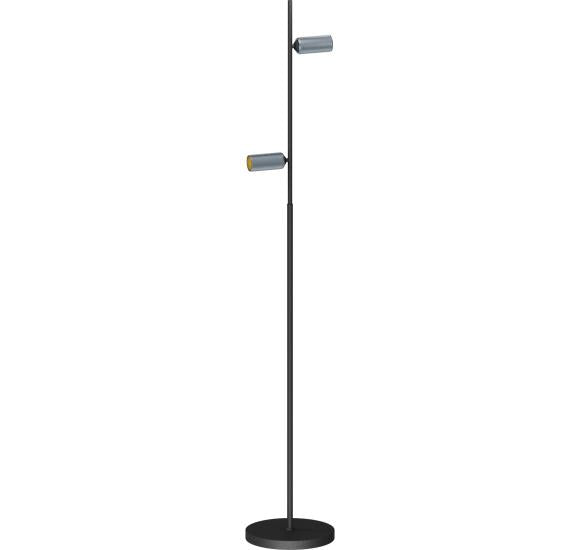 DECOR F2 DOBBELT - GULVLAMPE - SORT/MAT ALU