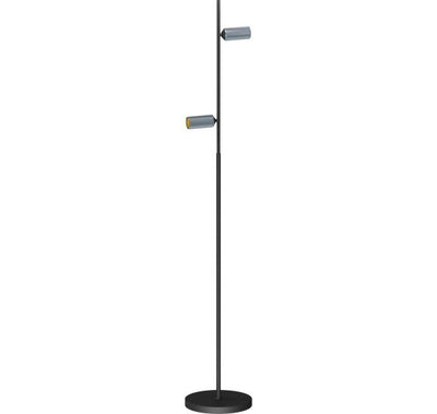 DECOR F2 DOBBELT GULVLAMPE SORT/MAT ALU