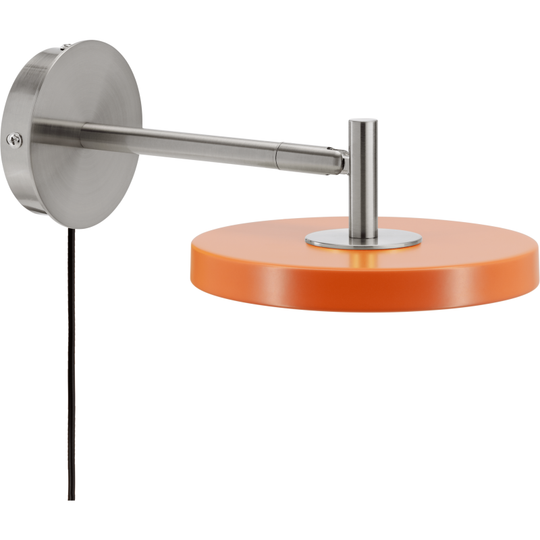 ASTERIA VÆGLAMPE KORT STÅL/ORANGE