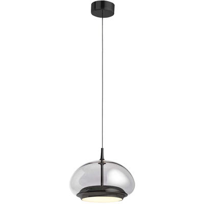 AVALON PENDEL SMOKED GLAS/BLACK CHROME LED