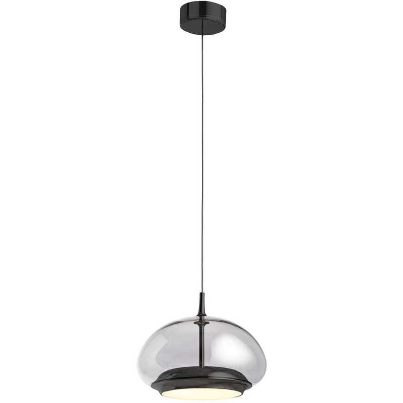 AVALON PENDEL SMOKED GLAS/BLACK CHROME LED