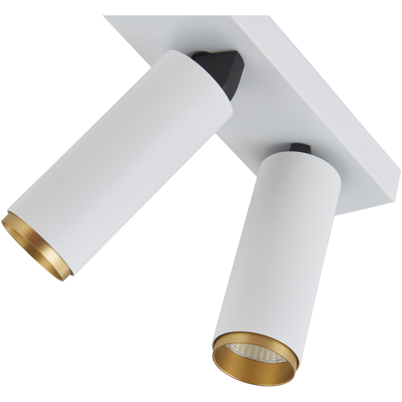 Loom Design X‑Beam – Hvid og guld dobbeltspot med fleksibel LED‑belysning