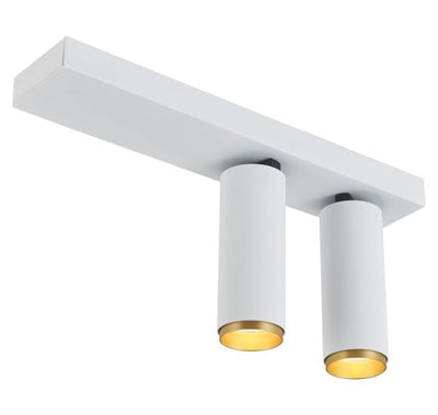 Loom Design X‑Beam – Hvid og guld dobbeltspot med fleksibel LED‑belysning