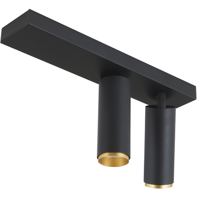 Loom Design X‑Beam – Sort og guld dobbeltspot med fleksibel, retningsbestemt LED