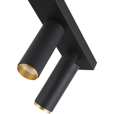 Loom Design X‑Beam – Sort og guld dobbeltspot med fleksibel, retningsbestemt LED