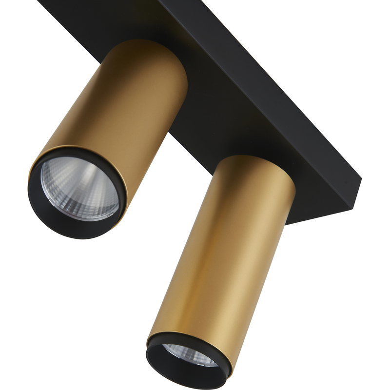 Loom Design X-Beam – Dobbeltspot i sort og guld med fleksibel LED-belysning