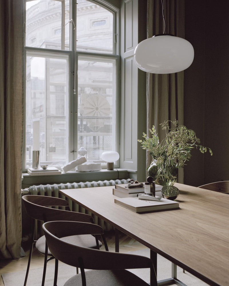 NEW WORKS KARL-JOHAN LED Ø23 RØGET GLAS PENDEL - Svampejagtens charme i en mindre udgave
