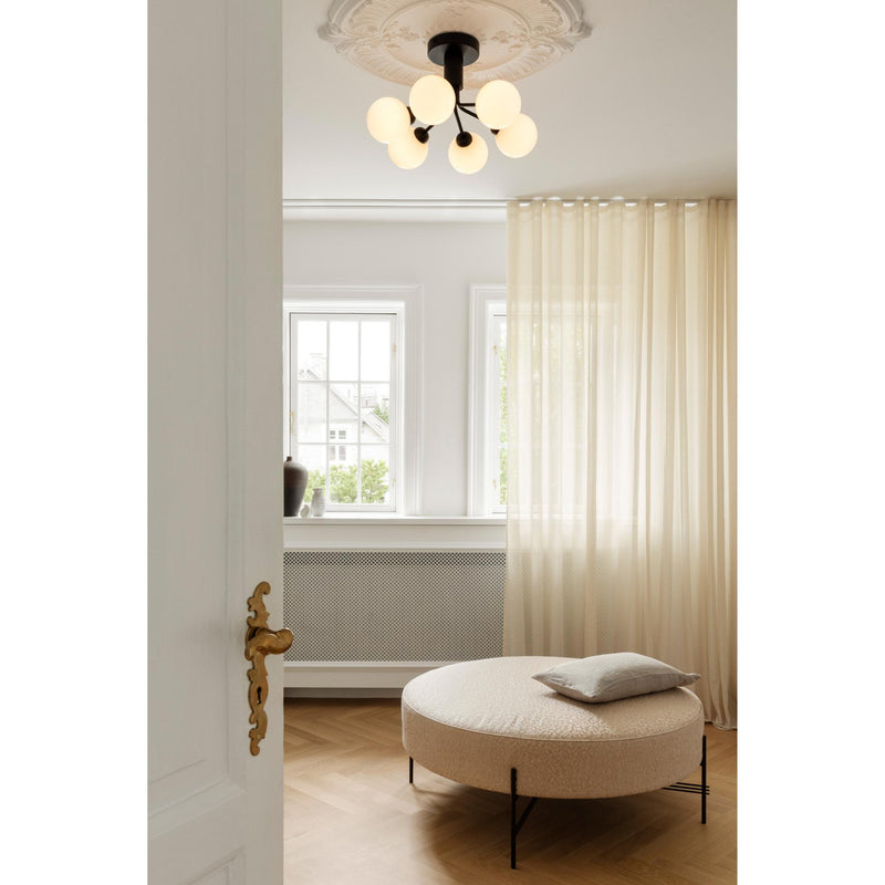 APIALES 6 LOFTSLAMPE SATINSORT/OPALAPIALES 6 LOFTSLAMPE SATINSORT/OPAL