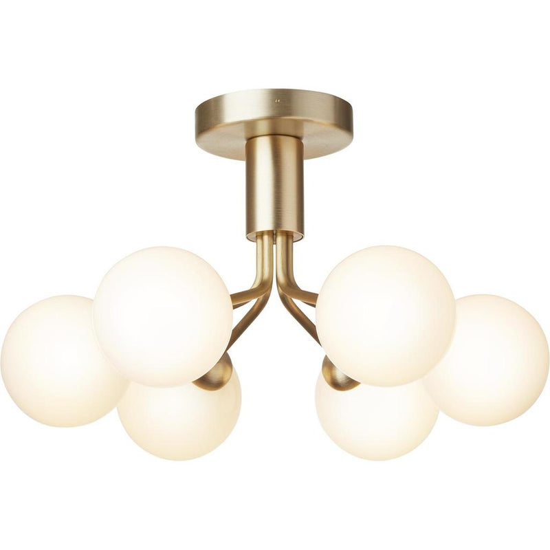 APIALES 6 LOFTSLAMPE BØRSTET MESSING/OPAL