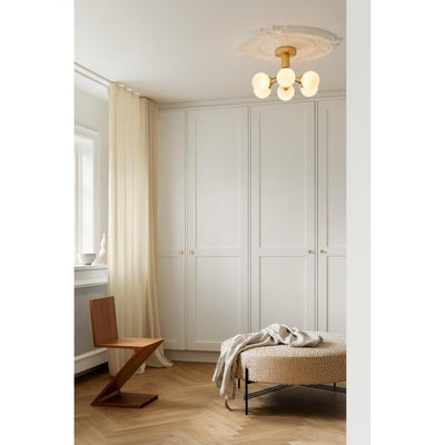 APIALES 6 LOFTSLAMPE BØRSTET MESSING/OPAL