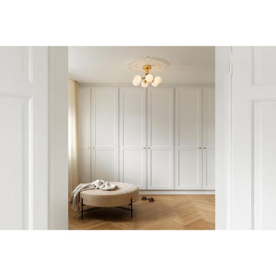 APIALES 6 LOFTSLAMPE BØRSTET MESSING/OPAL