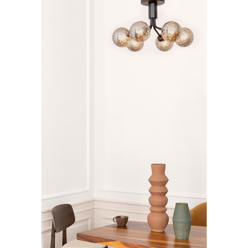 APIALES 6 LOFTSLAMPE SATINSORT/OPTIK RØGET