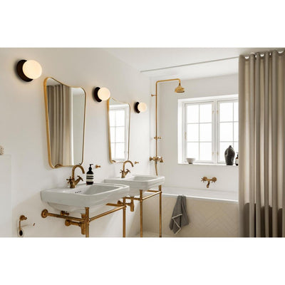 LIILA 1 MEDIUM VÆGLAMPE IP44 SORT/OPAL