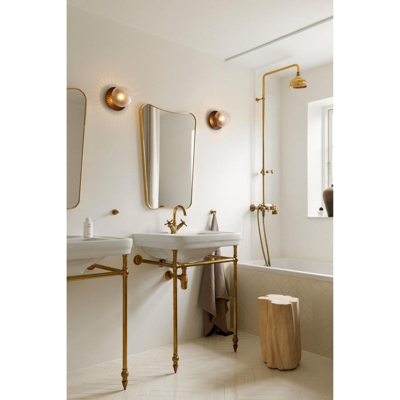 LIILA 1 MEDIUM VÆGLAMPE IP44 MØRK BRONZE/KLAR
