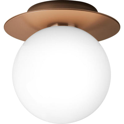 LIILA 1 MEDIUM VÆGLAMPE IP44 MØRK BRONZE/OPAL