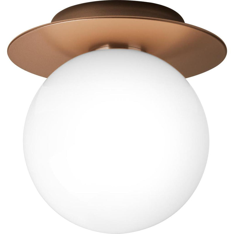 LIILA 1 MEDIUM VÆGLAMPE IP44 MØRK BRONZE/OPAL