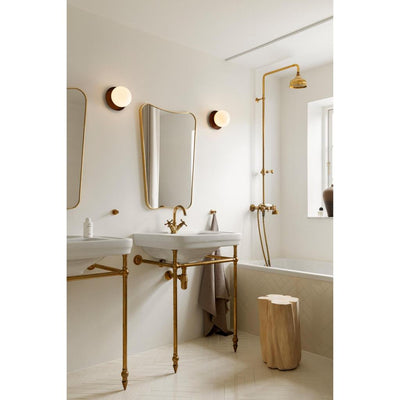 LIILA 1 MEDIUM VÆGLAMPE IP44 MØRK BRONZE/OPAL