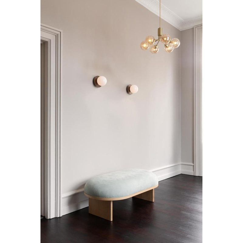 LIILA 1 MEDIUM VÆGLAMPE IP44 MØRK BRONZE/OPAL
