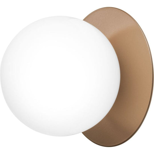 LIILA 1 MEDIUM VÆGLAMPE IP44 MØRK BRONZE/OPAL