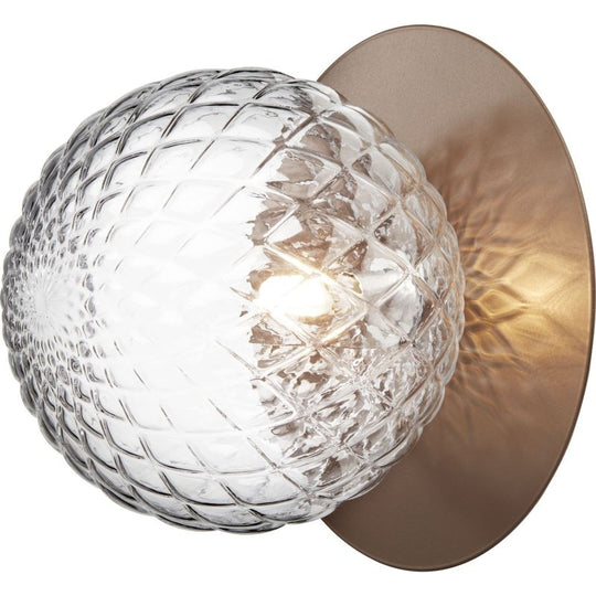 LIILA 1 LARGE VÆGLAMPE IP44 MØRK BRONZE/KLAR